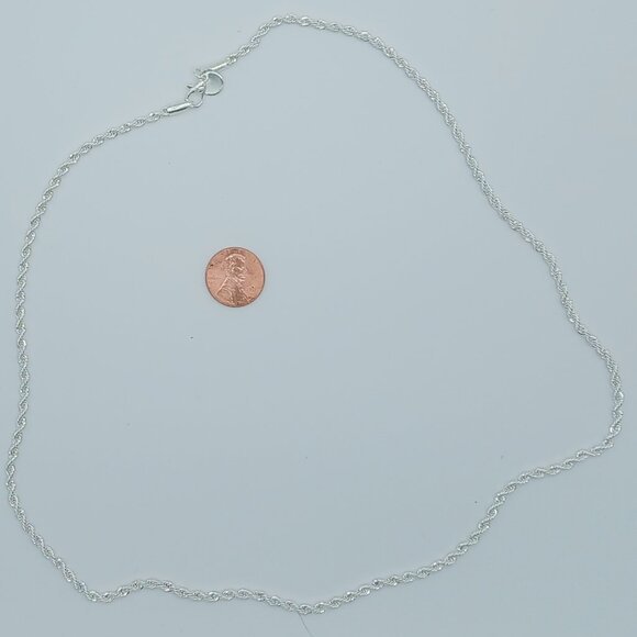 New Silver Tone 24" Rope Chain Necklace - Picture 1 of 1